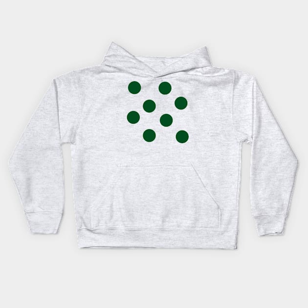 Green Polka Dots Kids Hoodie by MacSquiddles